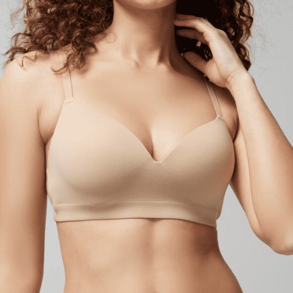 Soma 38DD Enbliss Wireless Bra Beige Nude Padded Seamless Comfort Stretch - Picture 1 of 16